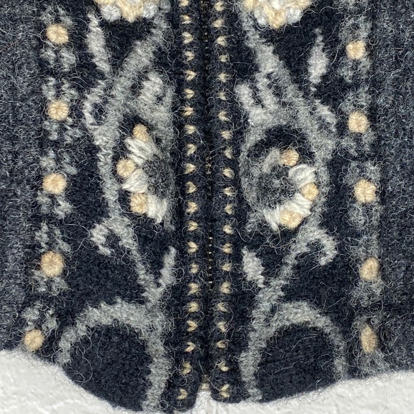 Icelandic Design Gray Wool Knitted Jacket Medium - Picture 2 of 11